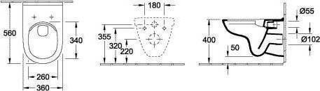 Actual product image Villeroy & Boch Low-flush WC O.Novo DirectFlush open splash rim white wall-hung 5660RO01