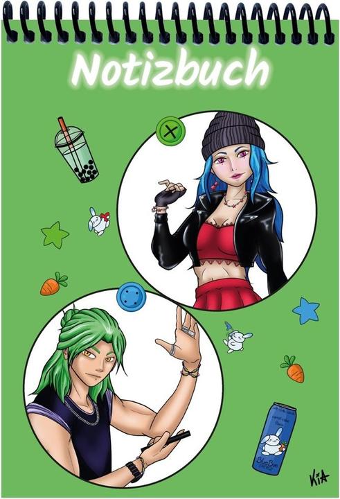 Image du produit A 5 Carnet de notes Manga Quinn et Enora, gr (A5, Quadrillé)