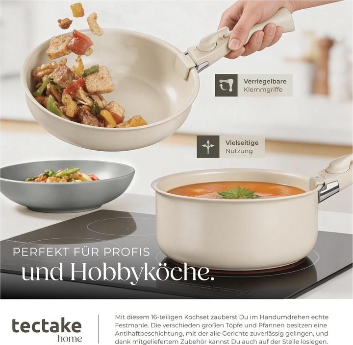 Actual product image tectake Kitchen starter set for 6 people with crockery, pots etc. (46 pcs.)