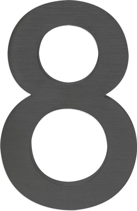Image du produit Wiltec Plaque Numéro Maison "8" Arial Anthracite 3D 20cm Acier fin Résistant intempéries Matériel