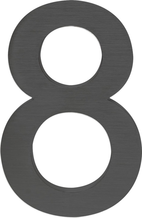 Immagine prodotto Wiltec Numero civico antracite 3-D "8" Arial 20cm Resistente alla ruggine e alle intemperie con finiture