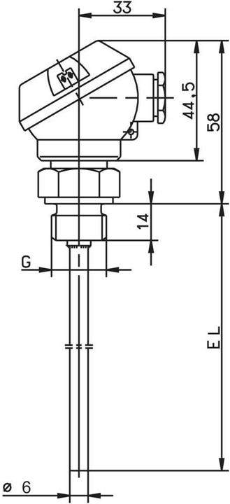 Actual product image Jumo Temperature sensor resistance thermometer PT 100 with connection head