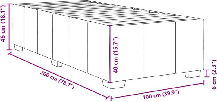 Actual product image vidaXL Fabric bed frame (100 x 200 cm)