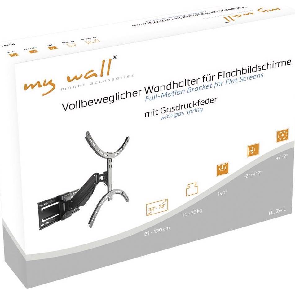 Thumbnail - myWall Vollbeweglicher Wandhalter für Flachbildschirme (Wand, 75", 25 kg), TV Wandhalterung, Schwarz