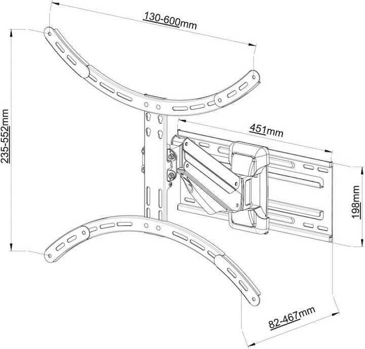 Actual product image myWall Vollbeweglicher Wandhalter für Flachbildschirme (Wall, 75", 25 kg)