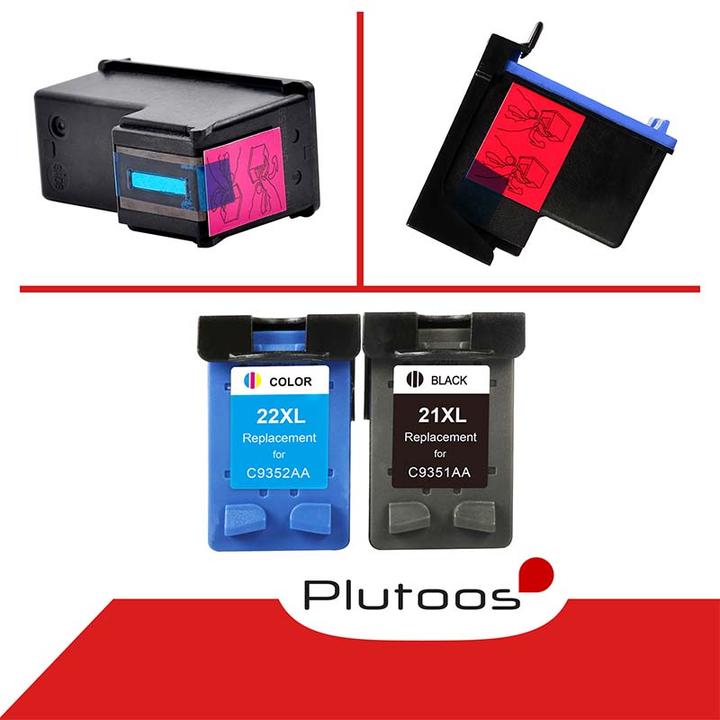 Image du produit Plutoos HP 21 HP 22 Cartouches XXL compatibles, jeu de 2 BK+CL (CF, CL)