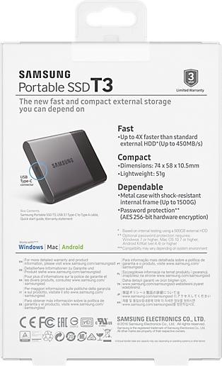 Produktbild Samsung Portable SSD T3 (2000 GB)