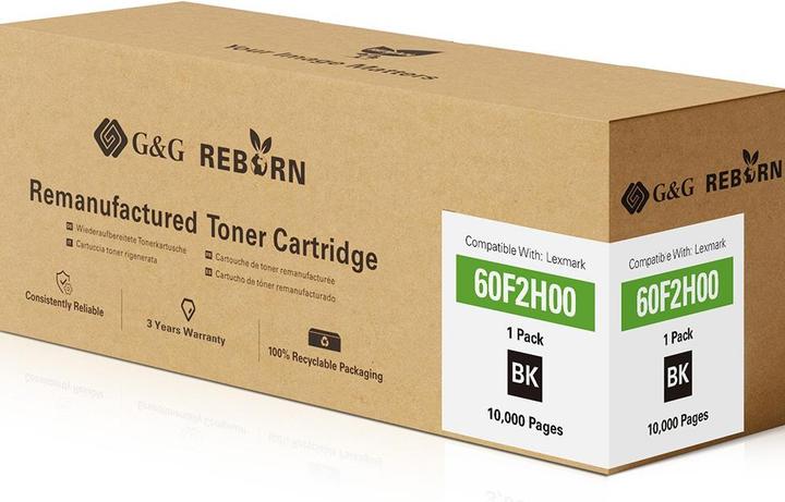 Image du produit G&G Toner de remplacement Lexmark 602H Compatible noir 10000 pages Reborn remanufac (CF)