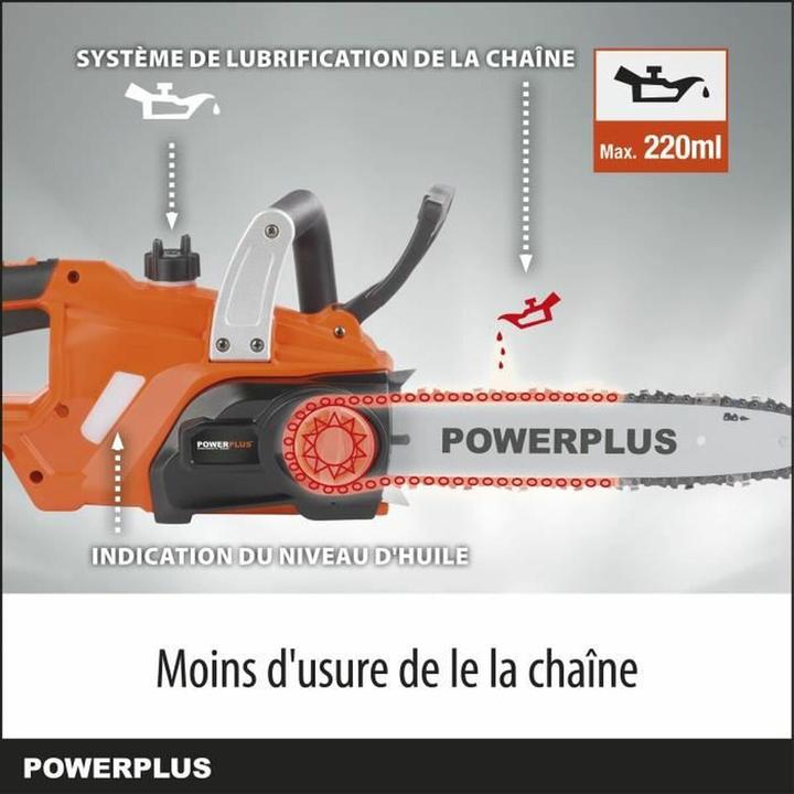 Produktbild Powerplus Dual Power Kettensäge 20V 300mm - exkl. Akku und Ladegerät - 1 Acc. (Akku Kettensäge)