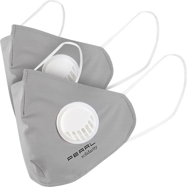 Actual product image Pearl Set of 2 mouth-nose fabric masks with valve (2 x)