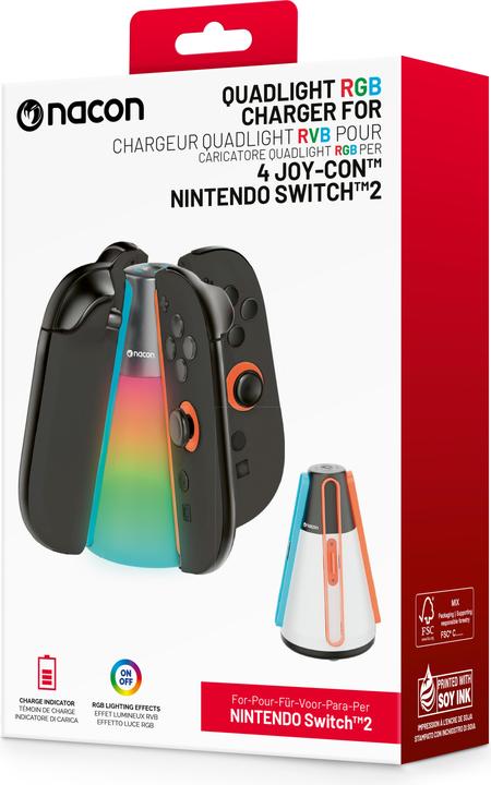 Produktbild Nacon Gaming Quad Charging Station mit Licht (Switch 2)