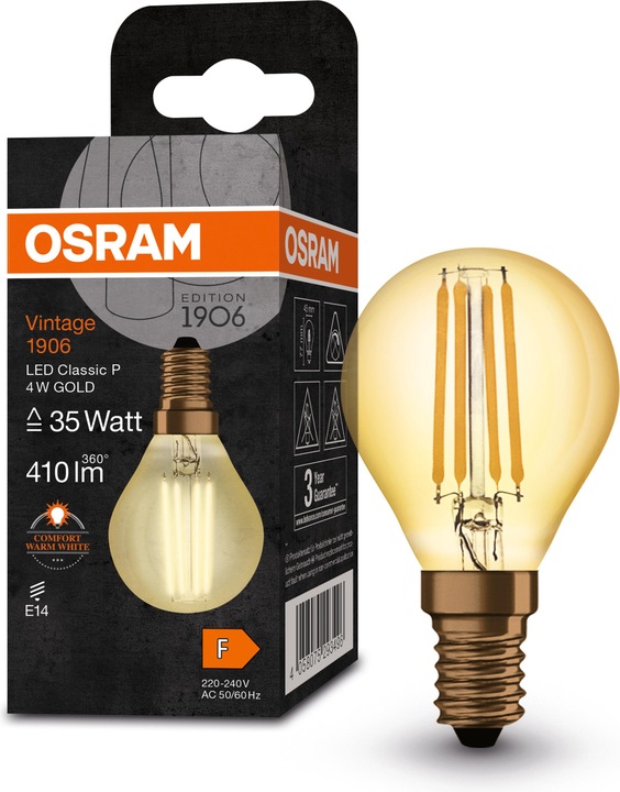 Produktbild Osram Vintage 1906 Led Classic P (E14, 4.50 W, 420 lm, 1 x, F)