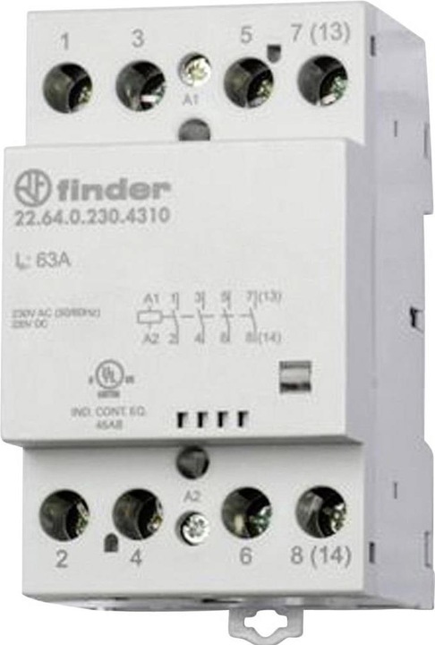 Actual product image Finder Contactor 63A 3 NO + 1 NC, 230-240vac/dc