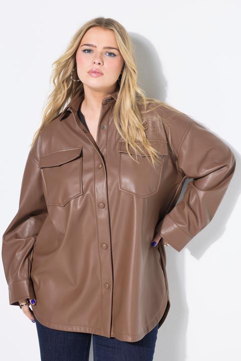 Immagine prodotto Studio Untold Camicia dal taglio oversize in similpelle con taschini e maniche lunghe (46, 48)
