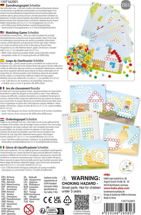 Actual product image Haba Zuordnungsspiel Scheibix (German)