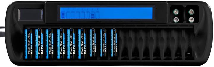 Produktbild TKA Ladegerät für 16 AA(A)-Akkus und 2 9-Volt-Blöcke (Ladegerät ohne Akku)