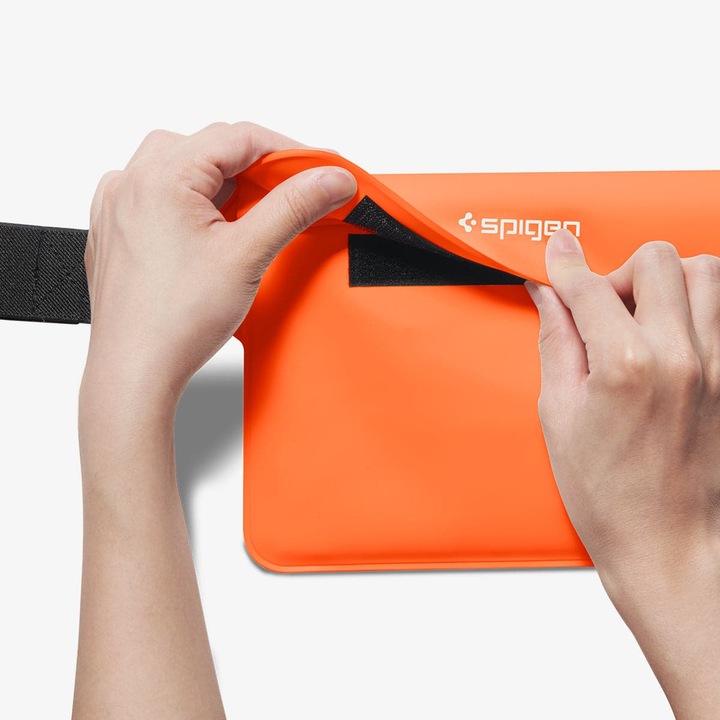 Actual product image Spigen Universal Waterproof A620 Case & Waist Bag Sunset Orange AMP06021