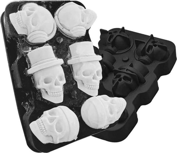 Actual product image Metamorph Mit der Eiswürfelform aus Silikon für sechs Steampunk Totenschädel gelingen dir schaurige Eiswürf...