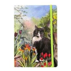 Alex Clark Art, Quaderno + Bloc notes, A5 LCN35 Notizbuch mit Katzen- und Tulpenmotiven und Gummiband (A5)