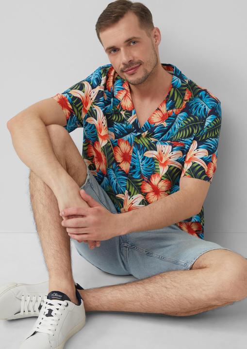 Produktbild S.Oliver Hemd Resort Fit: Kurzarmhemd aus Viskosemix mit Brusttasche (S)