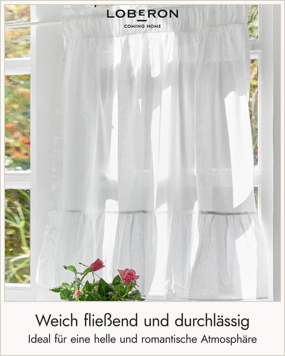 Produktbild Loberon Scheibengardine Tomé weiss (70 x 45 cm)