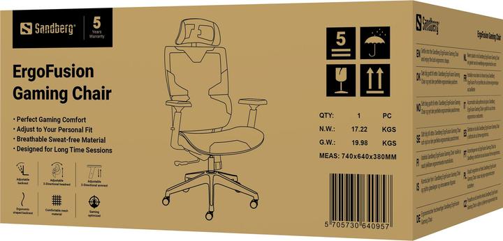 Actual product image Sandberg ErgoFusion Gaming Chair