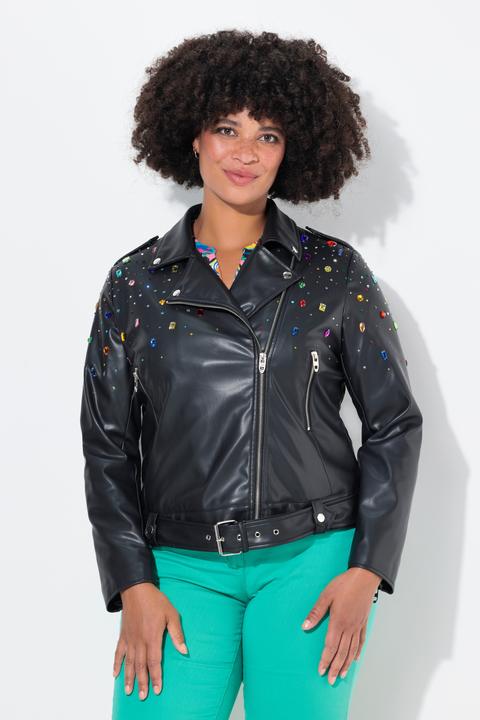 Immagine prodotto Angel of Style Bikerjacke, Lederoptik, farbige Glitzersteinchen (54)