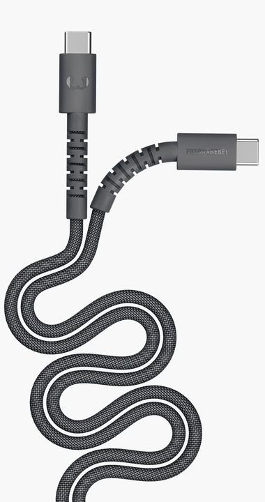 Immagine prodotto Fresh'N Rebel Fresh 'n Rebel USB-C zu USB-C silikon geflochtenes Kabel "FlexWave" 3m, 100W, Storm Grey (3 m, 100 W)