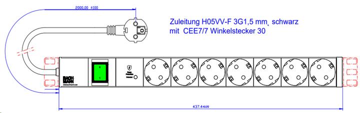 Actual product image Bachmann 800.3934 (7x, CEE 7/3, 2 m)