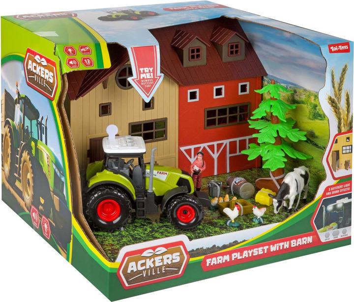 Toi-Toys Ackersville Bauernhof mit Traktor, Licht und Sound