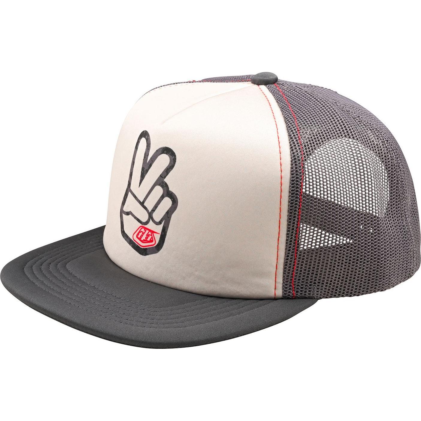 Troy Lee Designs, Cappellino, Trucker Snapback Cap, Peace out, vintage white/carbon, one size, Grigio, (Taglia unica)