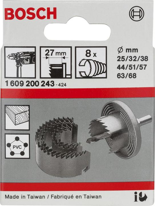 Produktbild Bosch Professional Zubehör Lochsägen-Set, 8-tlg., 25–68 mm (25, 32, 38, 44, 51, 57, 63 mm, 68 mm)