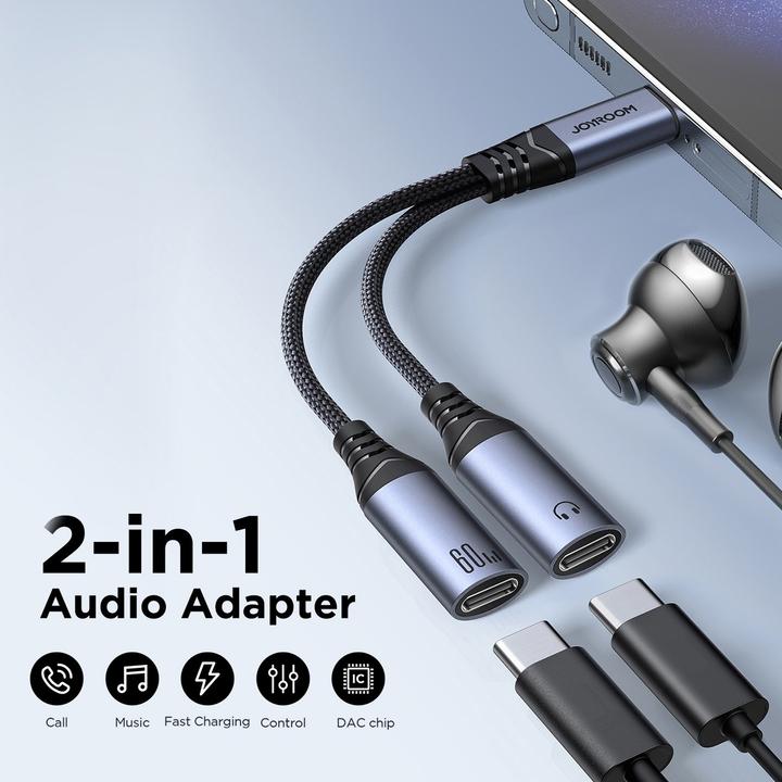 Image du produit Joyroom 2-in-1 Audio Adapter USB-C to Dual USB-C Cable (USB Type C, USB Type C)