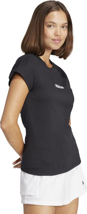 Actual product image adidas Women's Essentials LINEAR Cotton T-Shirt, Black/White, XL (XL)