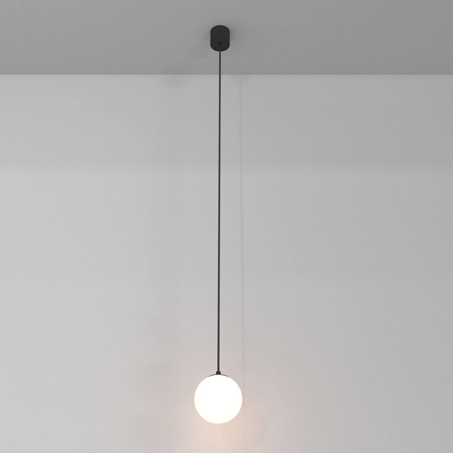 Thumbnail - Maytoni, Pendelleuchte, Luna LED Pendelleuchte, Hängeleuchte 5W 220cm Schwarz 4000K 90Ra Ø10cm Neutralweiss