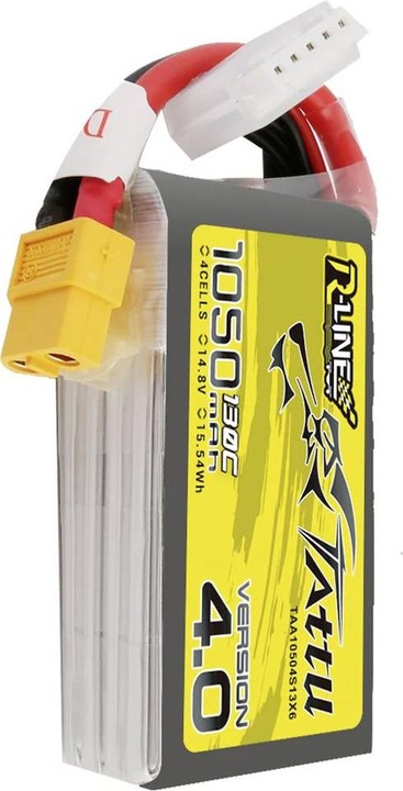 Immagine prodotto Tattu Batteria R-Line 4.0 1050mAh 14.8V 130C 4S1P XT60 (14.80 V, 1050 mAh)