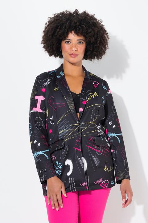 Produktbild Angel of Style Blazer, Scribbledruck, Revers, farbiges Futter (46)
