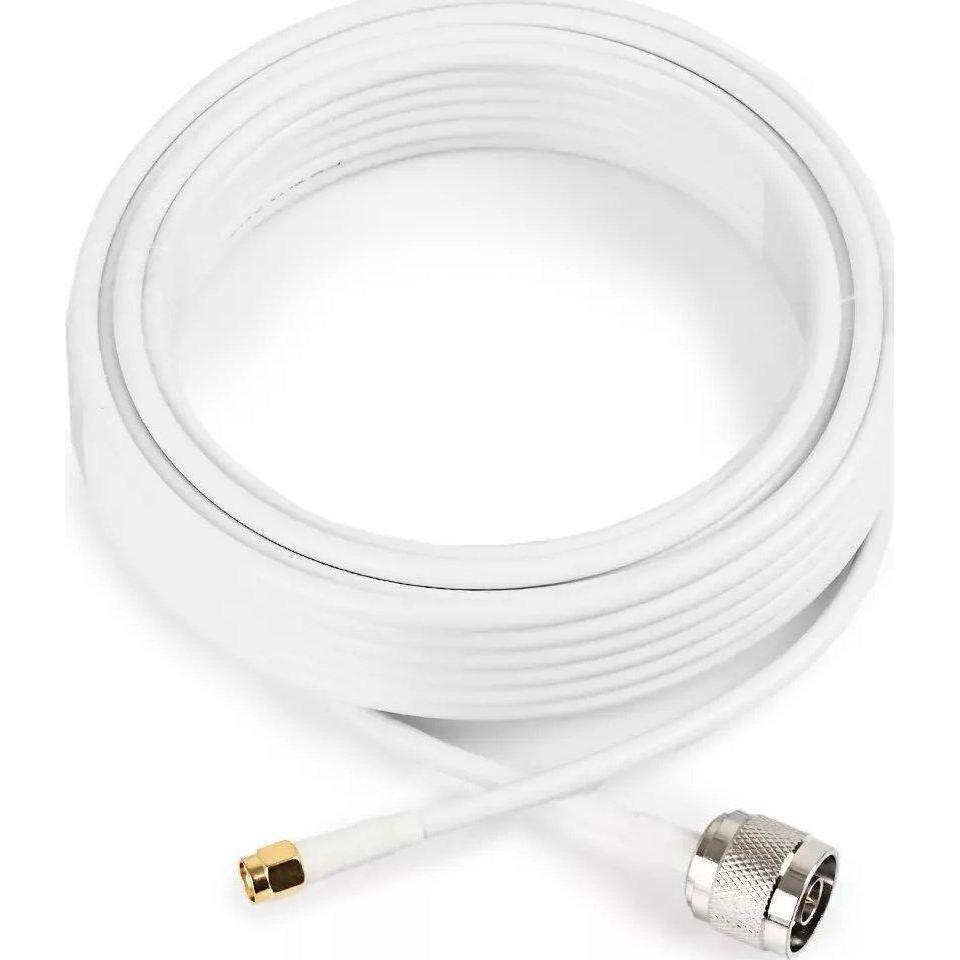 Poynting Accessori per antenne - Cavo - A-CAB-150 - 10 m HDF195 - da N (M) a SMA (M) - bianco - Nickel bes, Cavo antenna