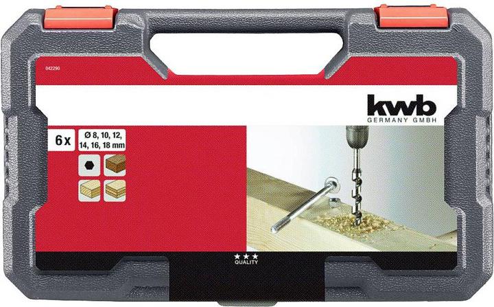 Produktbild kwb Schlangenbohrerset 6tlg. (12 mm, 16 mm, 10 mm, 18 mm, 14 mm, 8 mm)