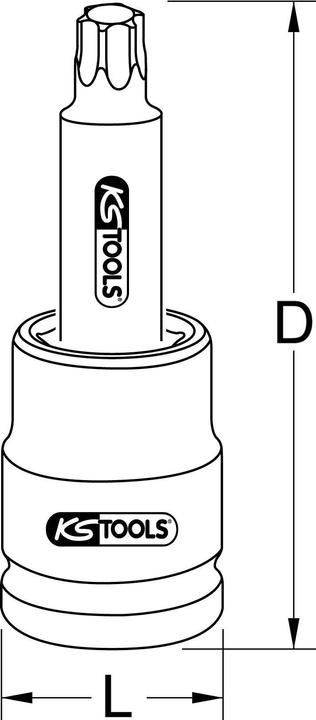 Actual product image KS Tools 1" power bit socket Torx (1")