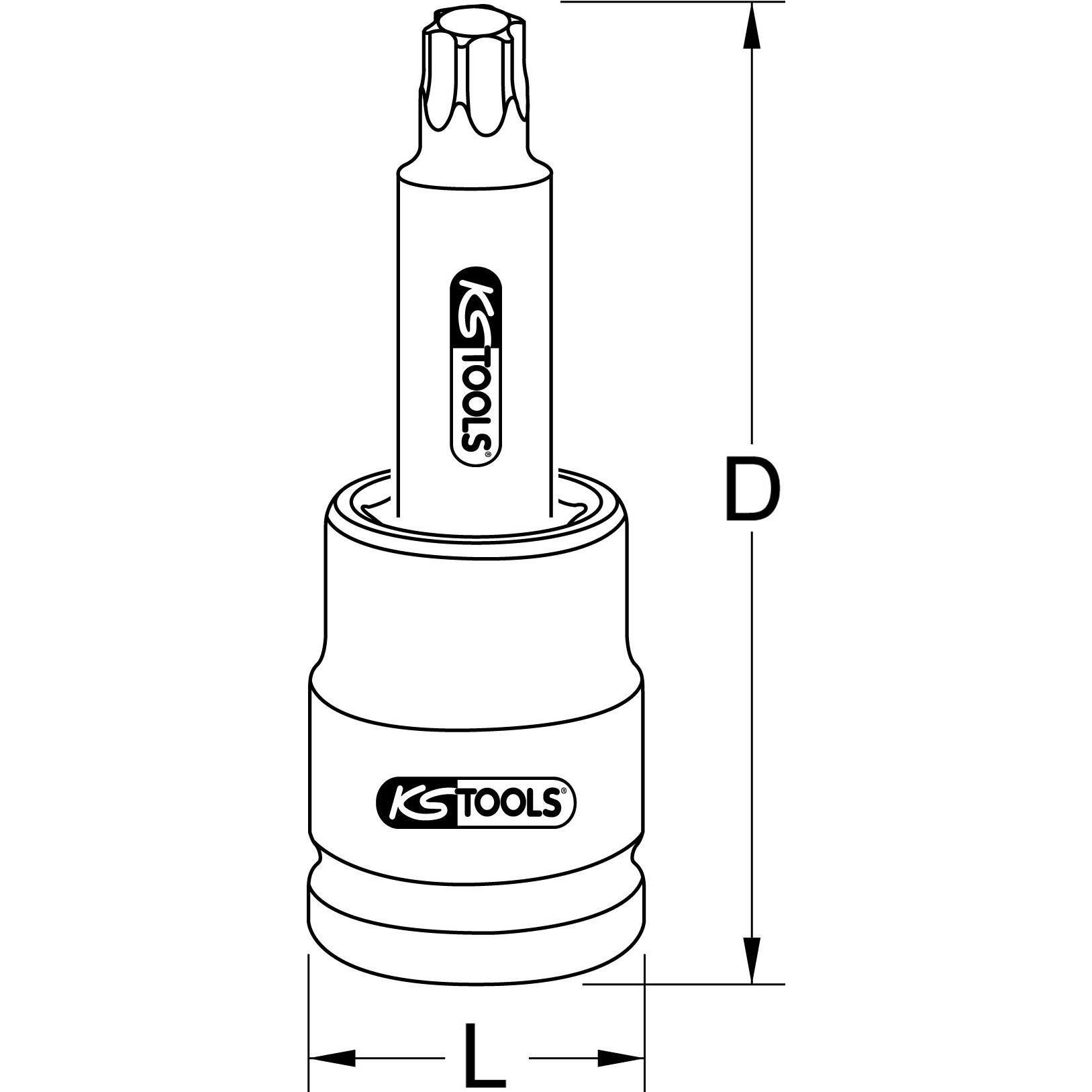 Thumbnail - KS Tools, Steckschlüssel + Stecknuss, 1" Kraft-Bit-Stecknuss Torx