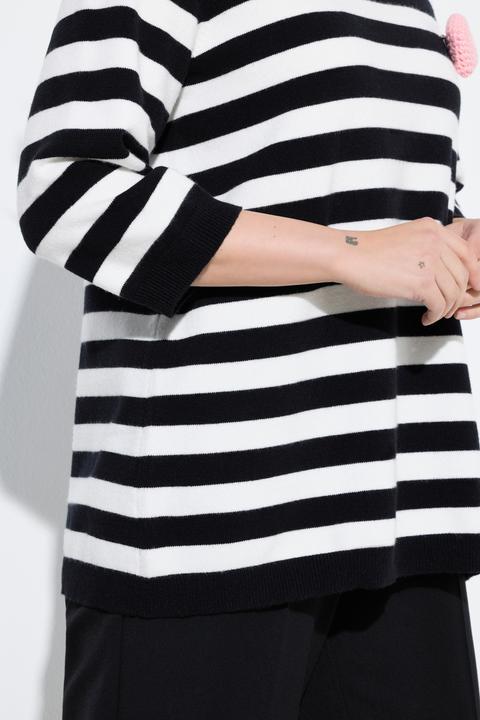 Produktbild Miamoda Strickshirt, Komfort Fit, Ringel, abnehmbare Herz-Brosche (46)