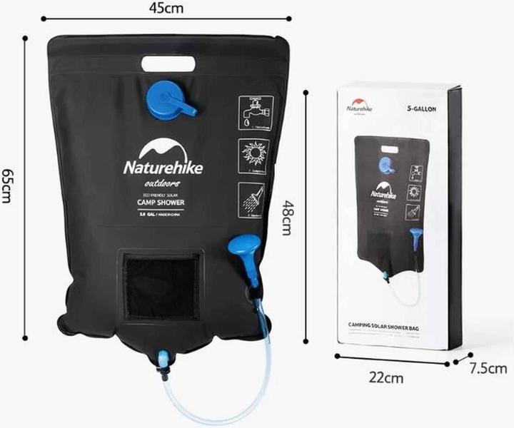 Actual product image Naturehike Solar shower nh21sj032-black