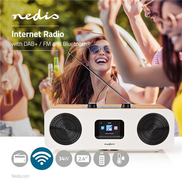 Actual product image Nedis Internet radio RDIN2500WT (DAB+, FM, Bluetooth, Wi-Fi)