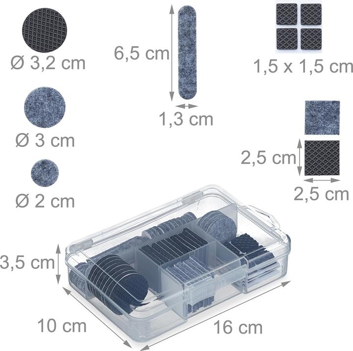 Image du produit Relaxdays 136x patins de meubles (Planeurs en feutre, 136 pcs)