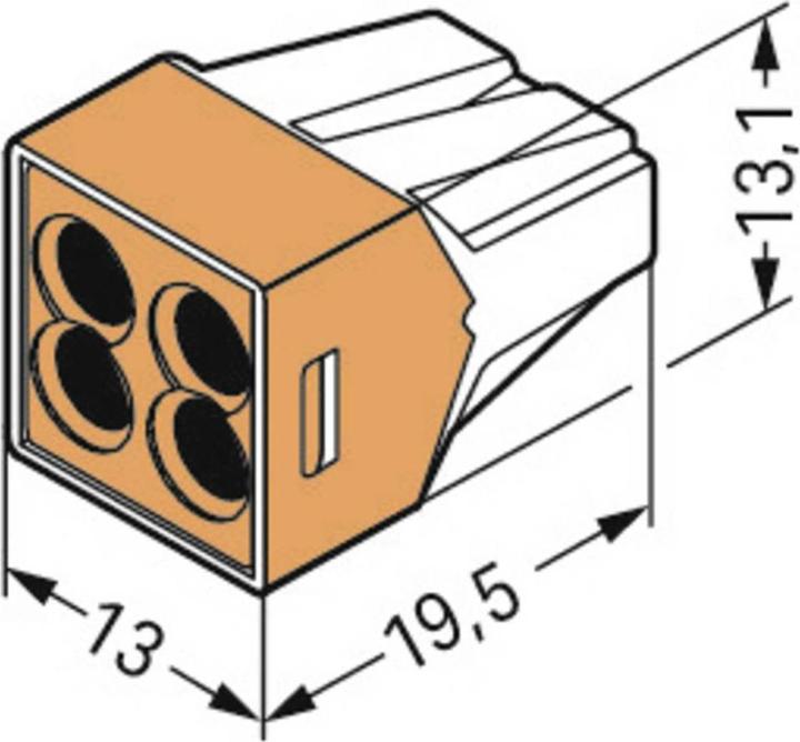 Produktbild Wago PUSH WIRE jtn box 4 wire terminal block