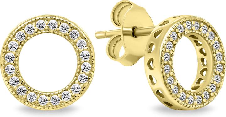 Actual product image Brilio Silver - Timeless gold-plated earrings with zircons EA607Y