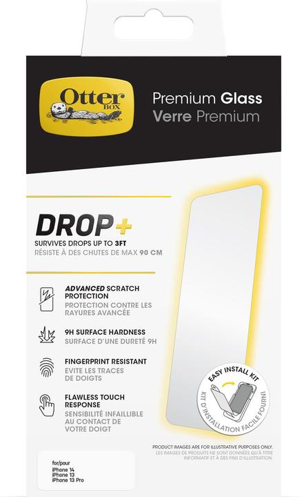 Actual product image OtterBox Premium Glass Antimicrobial (1 pcs., Apple iPhone 13, Apple iPhone 13 Pro, Apple iPhone 14, Apple iPhone 16e, Apple iPhone 17e)