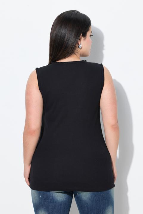 Immagine prodotto Angel of Style Top dal taglio aderente con scritta brillante e frange (50)