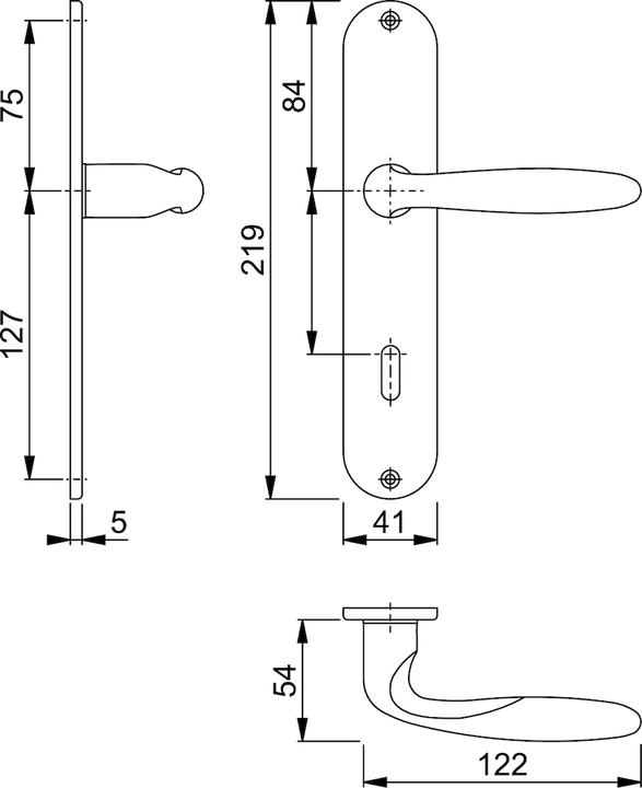 Actual product image Hoppe Long plate set Verona M151/302 brass F49-R OB 72 mm DIN left / right (Door plate set)